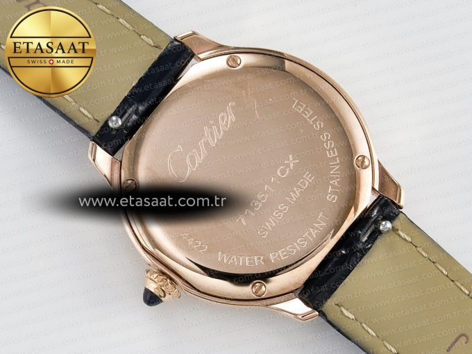 Ronde De Cartier 29mm RG DRF 1:1 Best Edition Sandblasted Silver-Plated White Dial on Black Leather Strap Ronda Quartz - Görsel 15