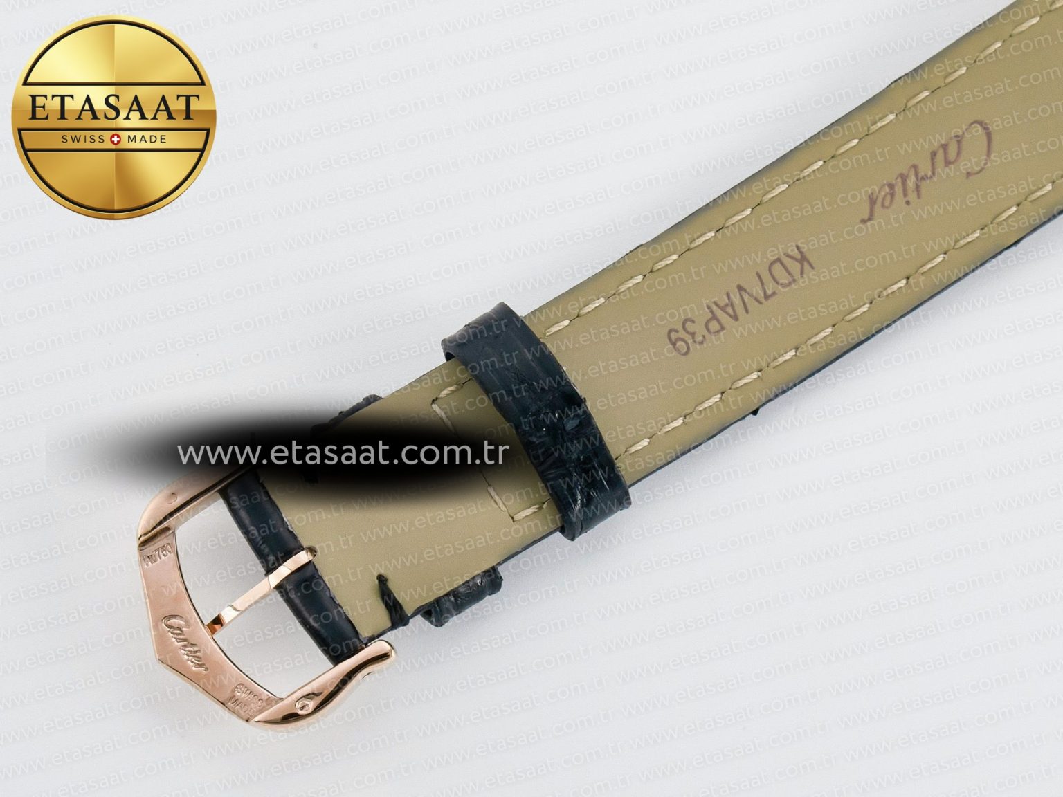 Ronde De Cartier 29mm RG DRF 1:1 Best Edition Sandblasted Silver-Plated White Dial on Black Leather Strap Ronda Quartz - Görsel 18