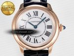 Ronde De Cartier 29mm RG DRF 1:1 Best Edition Sandblasted Silver-Plated White Dial on Black Leather Strap Ronda Quartz - Görsel 4