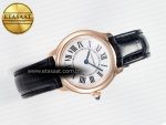 Ronde De Cartier 29mm RG DRF 1:1 Best Edition Sandblasted Silver-Plated White Dial on Black Leather Strap Ronda Quartz - Görsel 8