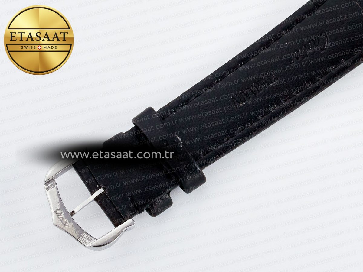 Ronde De Cartier 36mm DRF 1:1 Best Edition Sandblasted Silver-Plated White Dial on Black Leather Strap Ronda Quartz - Görsel 18