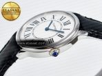 Ronde De Cartier 36mm DRF 1:1 Best Edition Sandblasted Silver-Plated White Dial on Black Leather Strap Ronda Quartz - Görsel 6