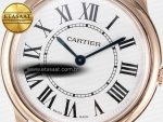 Ronde De Cartier 36mm RG DRF 1:1 Best Edition Sandblasted Silver-Plated White Dial on Black Leather Strap Ronda Quartz - Görsel 10