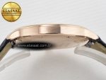 Ronde De Cartier 36mm RG DRF 1:1 Best Edition Sandblasted Silver-Plated White Dial on Black Leather Strap Ronda Quartz - Görsel 12