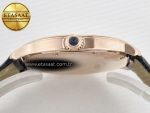 Ronde De Cartier 36mm RG DRF 1:1 Best Edition Sandblasted Silver-Plated White Dial on Black Leather Strap Ronda Quartz - Görsel 13