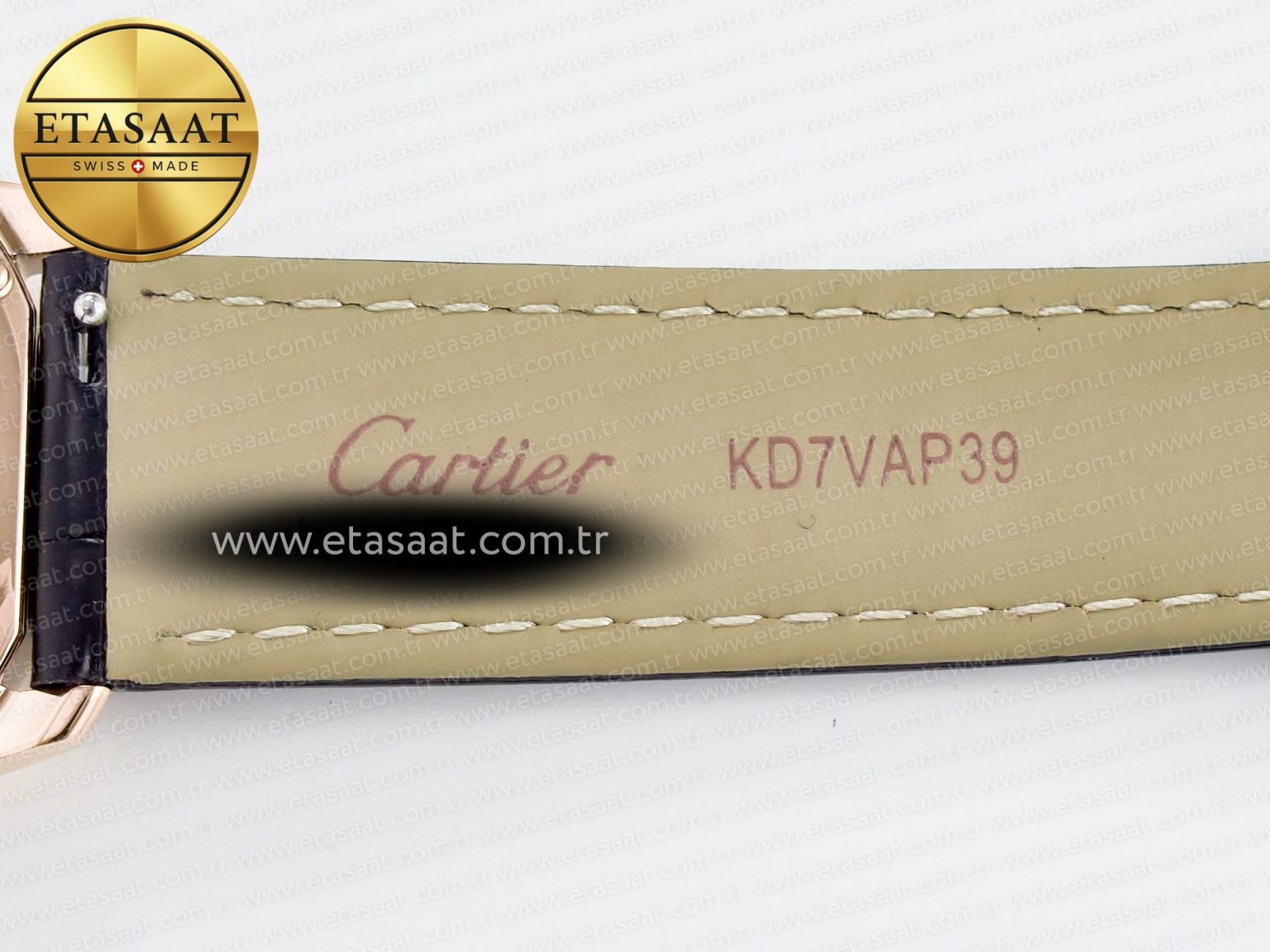 Ronde De Cartier 36mm RG DRF 1:1 Best Edition Sandblasted Silver-Plated White Dial on Black Leather Strap Ronda Quartz - Görsel 19