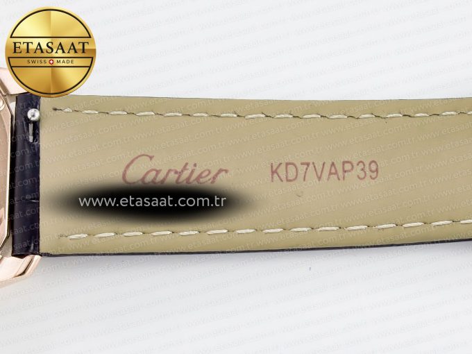 Ronde De Cartier 36mm RG DRF 1:1 Best Edition Sandblasted Silver-Plated White Dial on Black Leather Strap Ronda Quartz - Görsel 19