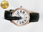 Ronde De Cartier 36mm RG DRF 1:1 Best Edition Sandblasted Silver-Plated White Dial on Black Leather Strap Ronda Quartz - Görsel 9