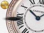 Ronde Louis Cartier 29mm RG DRF 1:1 Best Edition Sandblasted Beige Dial Diamonds Bezel on Blue Leather Strap Ronda Quartz - Görsel 10