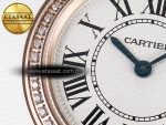 Ronde Louis Cartier 29mm RG DRF 1:1 Best Edition Sandblasted Beige Dial Diamonds Bezel on Blue Leather Strap Ronda Quartz - Görsel 10