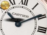 Ronde Louis Cartier 29mm RG DRF 1:1 Best Edition Sandblasted Beige Dial Diamonds Bezel on Blue Leather Strap Ronda Quartz - Görsel 11