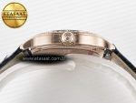Ronde Louis Cartier 29mm RG DRF 1:1 Best Edition Sandblasted Beige Dial Diamonds Bezel on Blue Leather Strap Ronda Quartz - Görsel 15