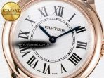 Ronde Louis Cartier 29mm RG DRF 1:1 Best Edition Sandblasted Beige Dial on Purple Leather Strap Ronda Quartz - Görsel 10