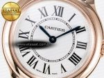 Ronde Louis Cartier 29mm RG DRF 1:1 Best Edition Sandblasted Beige Dial on Purple Leather Strap Ronda Quartz - Görsel 10