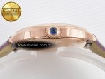 Ronde Louis Cartier 29mm RG DRF 1:1 Best Edition Sandblasted Beige Dial on Purple Leather Strap Ronda Quartz - Görsel 13