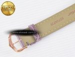 Ronde Louis Cartier 29mm RG DRF 1:1 Best Edition Sandblasted Beige Dial on Purple Leather Strap Ronda Quartz - Görsel 18
