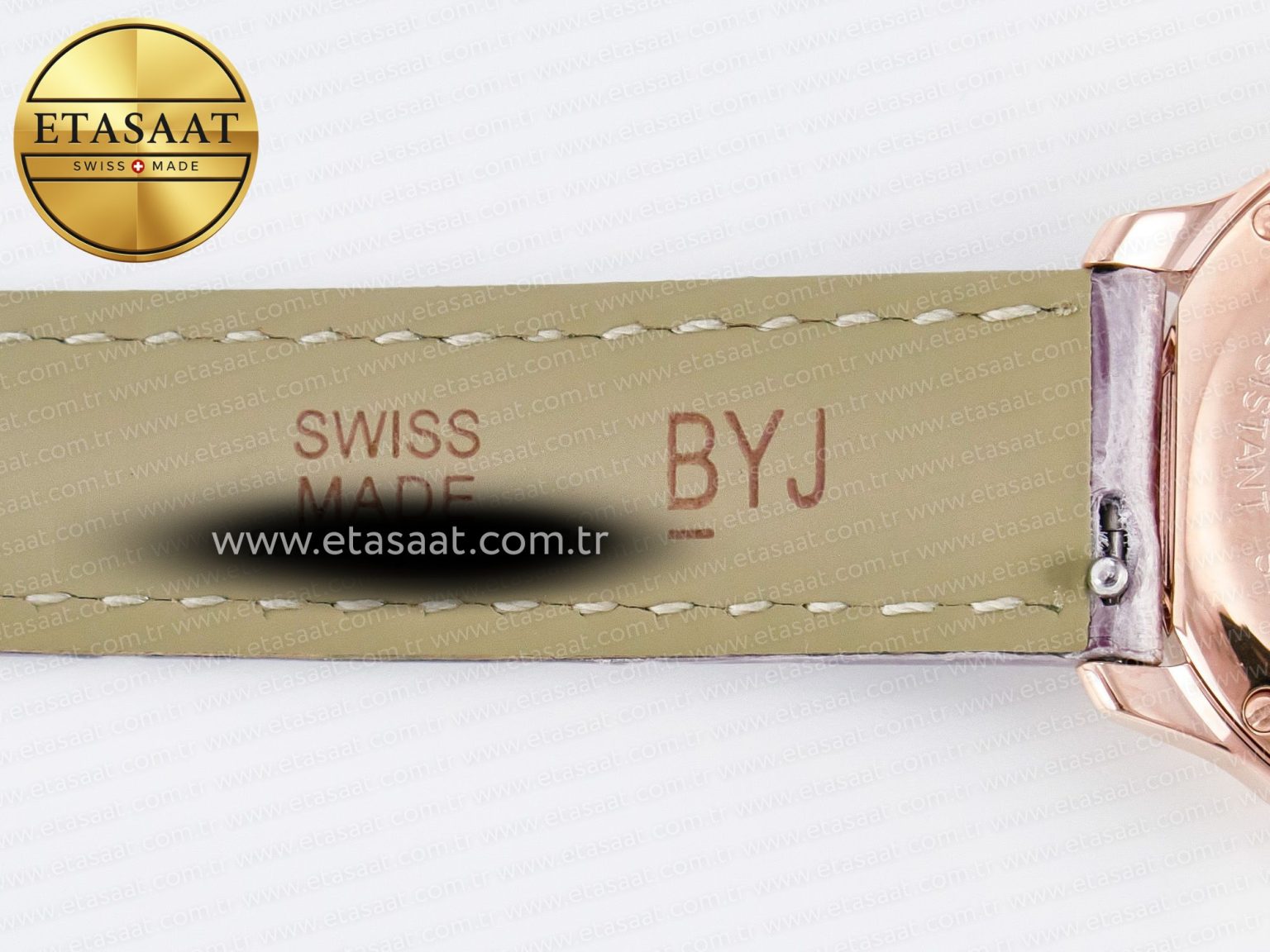 Ronde Louis Cartier 29mm RG DRF 1:1 Best Edition Sandblasted Beige Dial on Purple Leather Strap Ronda Quartz - Görsel 20