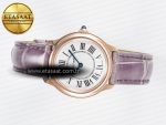 Ronde Louis Cartier 29mm RG DRF 1:1 Best Edition Sandblasted Beige Dial on Purple Leather Strap Ronda Quartz - Görsel 9