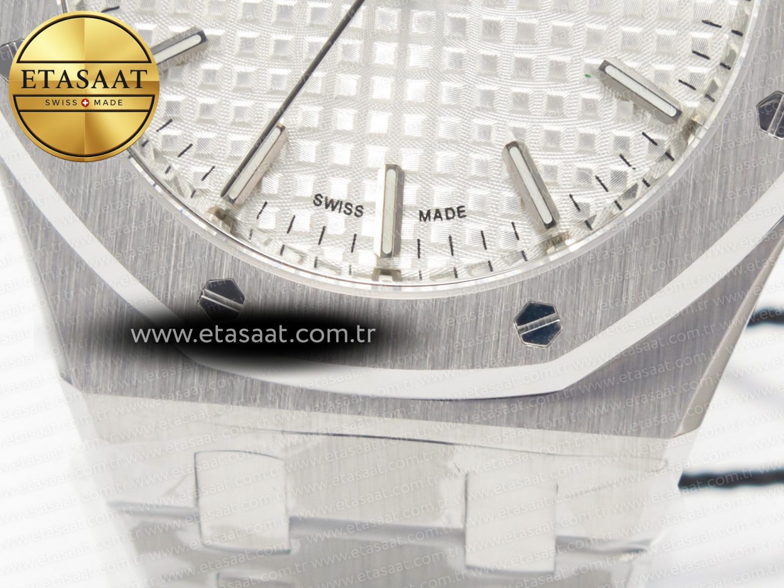 Royal Oak 34mm SS ZF 1:1 Best Edition White Textured Dial on SS Bracelet A5800 - Görsel 12