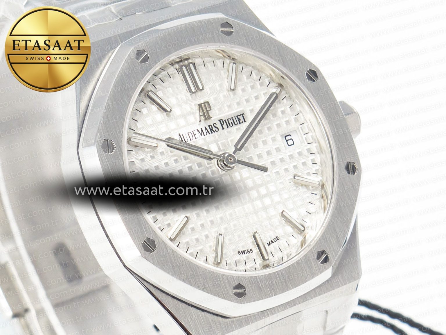 Royal Oak 34mm SS ZF 1:1 Best Edition White Textured Dial on SS Bracelet A5800 - Görsel 5