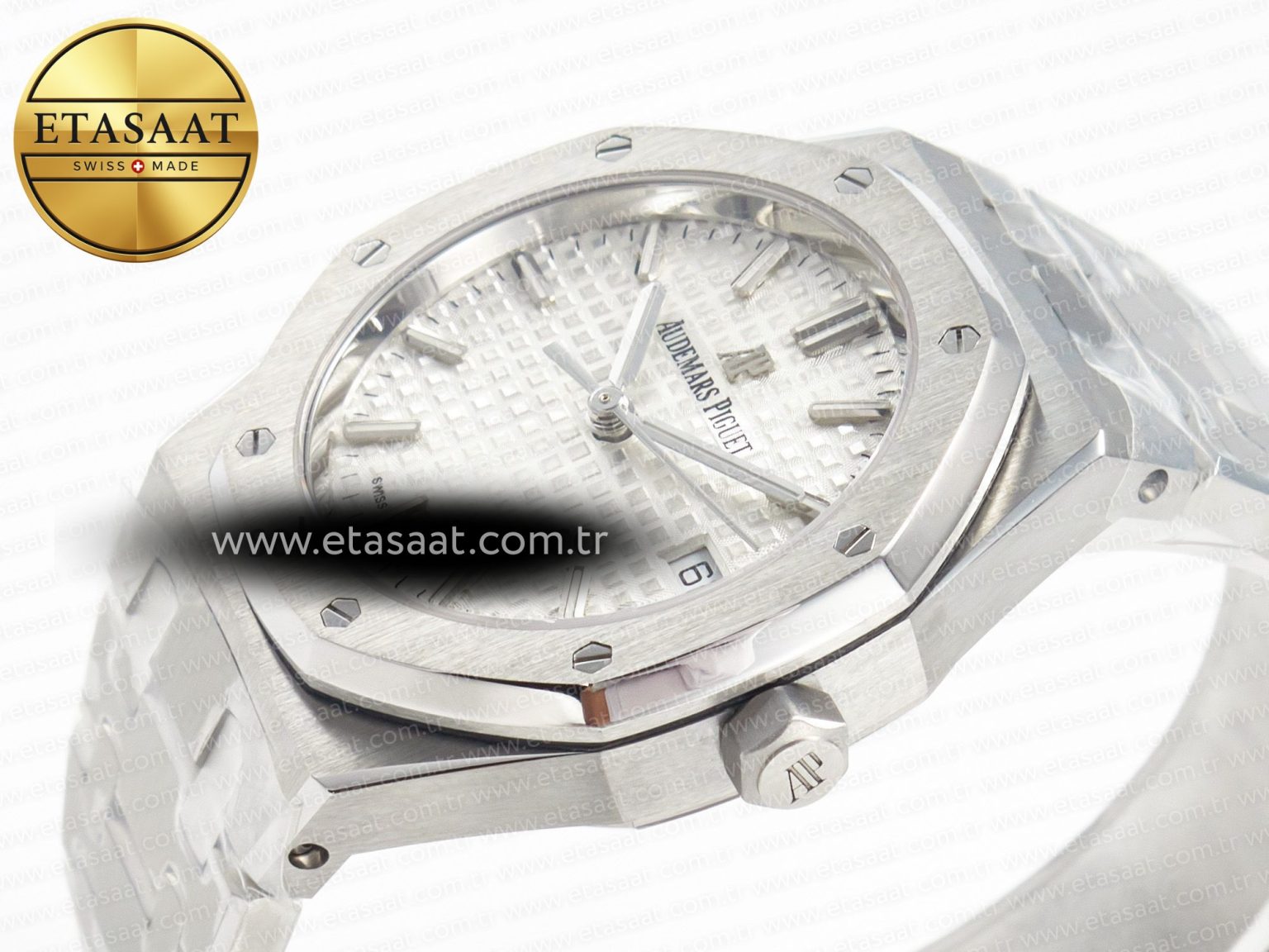 Royal Oak 34mm SS ZF 1:1 Best Edition White Textured Dial on SS Bracelet A5800 - Görsel 6