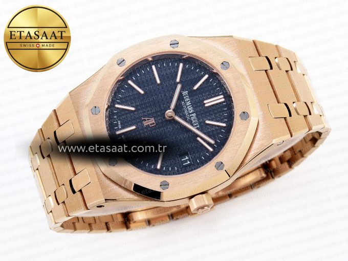 Royal Oak 39mm 15202 RG IPF 1:1 Best Edition Blue Textured Dial on RG Bracelet A2121 - Görsel 7