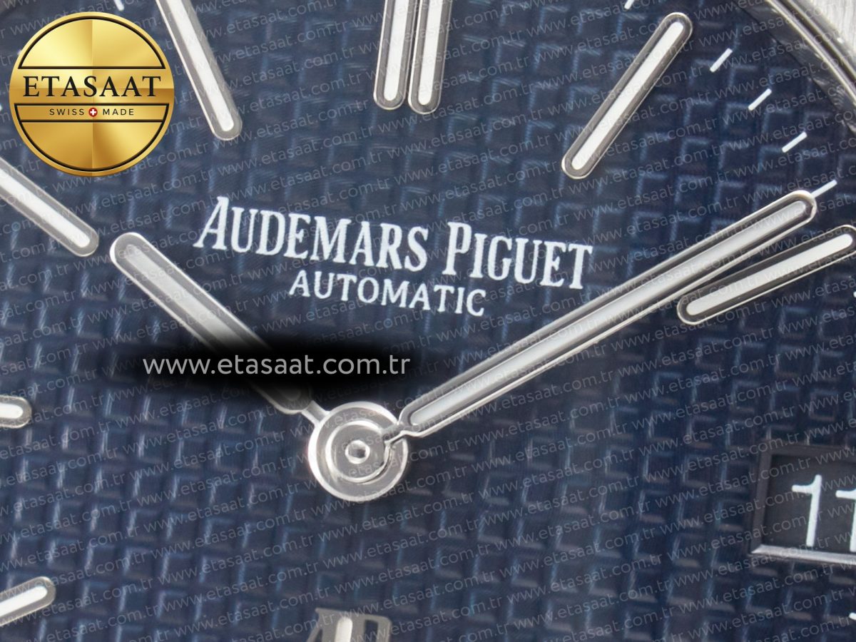 Royal Oak 39mm 15202 SS ZF 1:1 Best Edition Blue Textured Dial on SS Bracelet A2121 V2 - Görsel 11