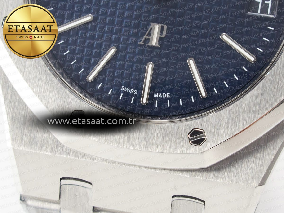 Royal Oak 39mm 15202 SS ZF 1:1 Best Edition Blue Textured Dial on SS Bracelet A2121 V2 - Görsel 13