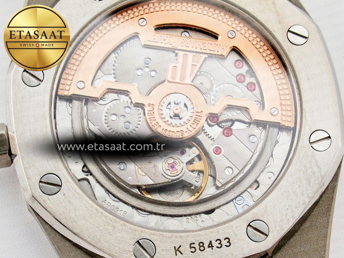 Royal Oak 39mm 15202 SS ZF 1:1 Best Edition Blue Textured Dial on SS Bracelet A2121 V2 - Görsel 19