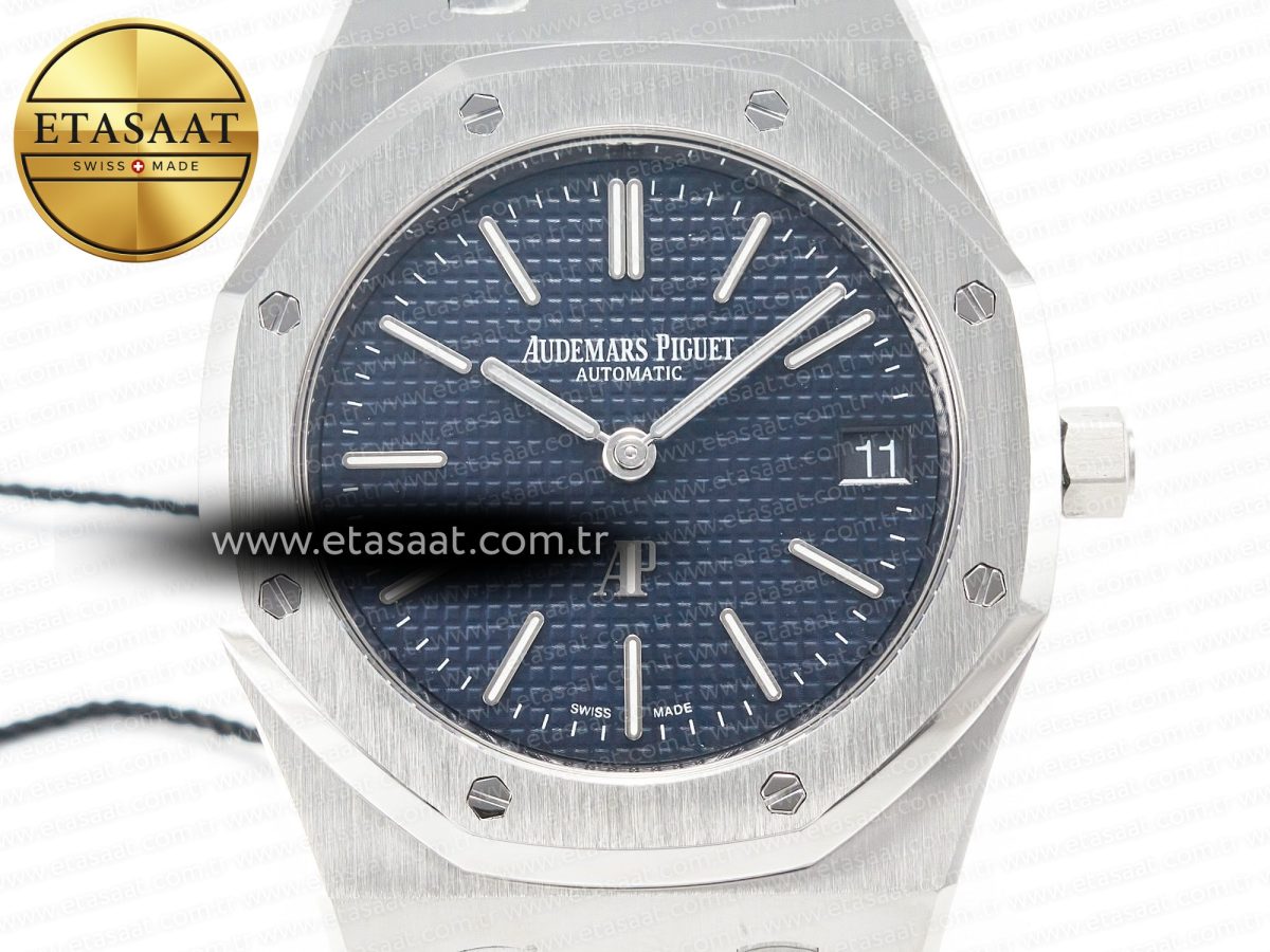 Royal Oak 39mm 15202 SS ZF 1:1 Best Edition Blue Textured Dial on SS Bracelet A2121 V2 - Görsel 4