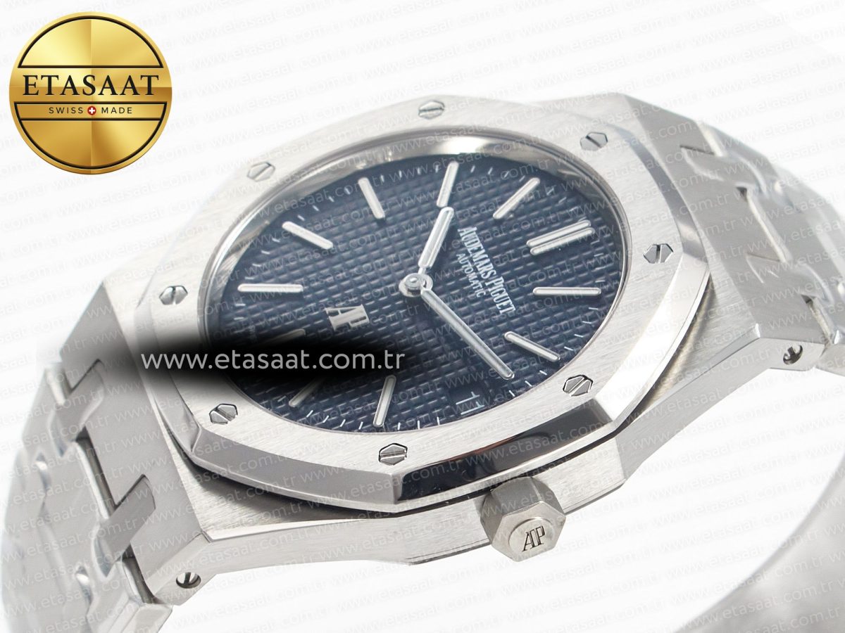 Royal Oak 39mm 15202 SS ZF 1:1 Best Edition Blue Textured Dial on SS Bracelet A2121 V2 - Görsel 6
