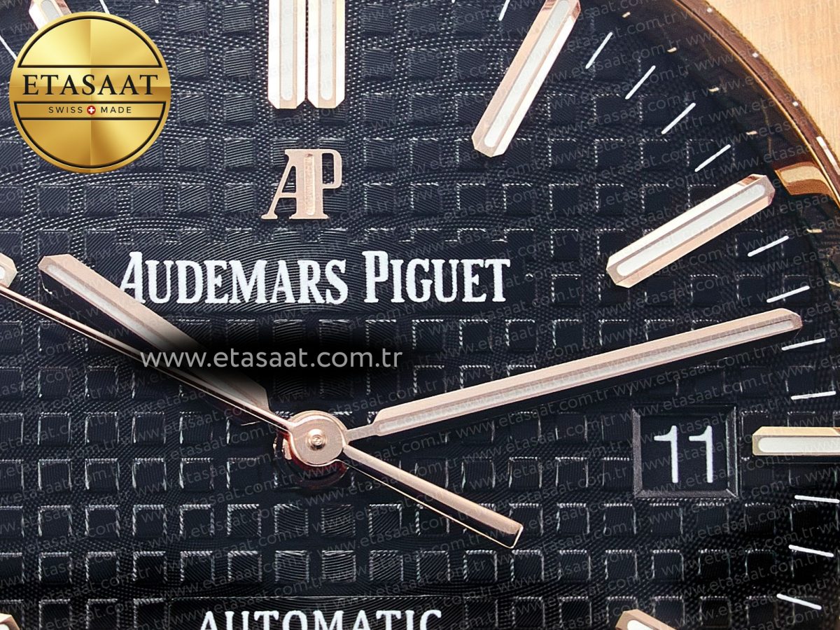 Audemars Piguet Royal 15400  Black Leather Strap SA3120 - Görsel 10