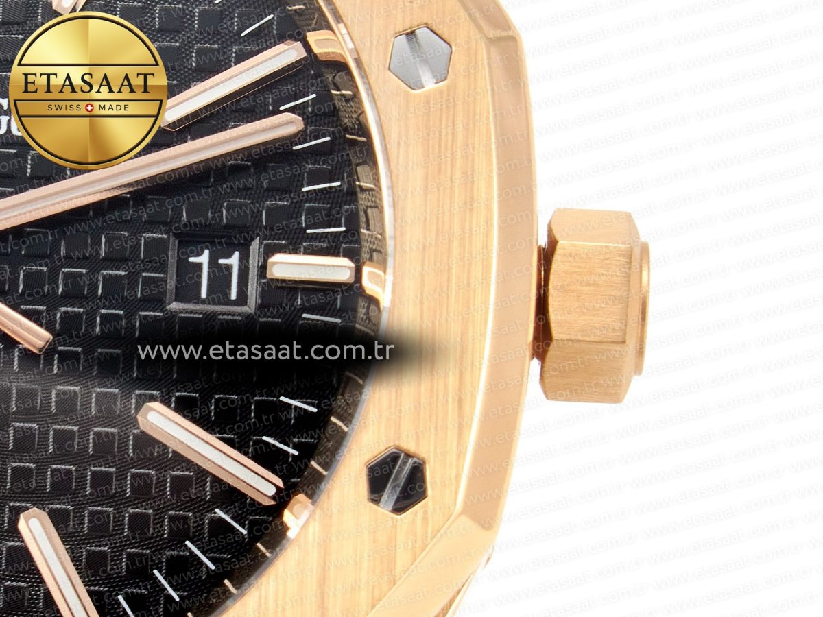 Audemars Piguet Royal 15400  Black Leather Strap SA3120 - Görsel 11