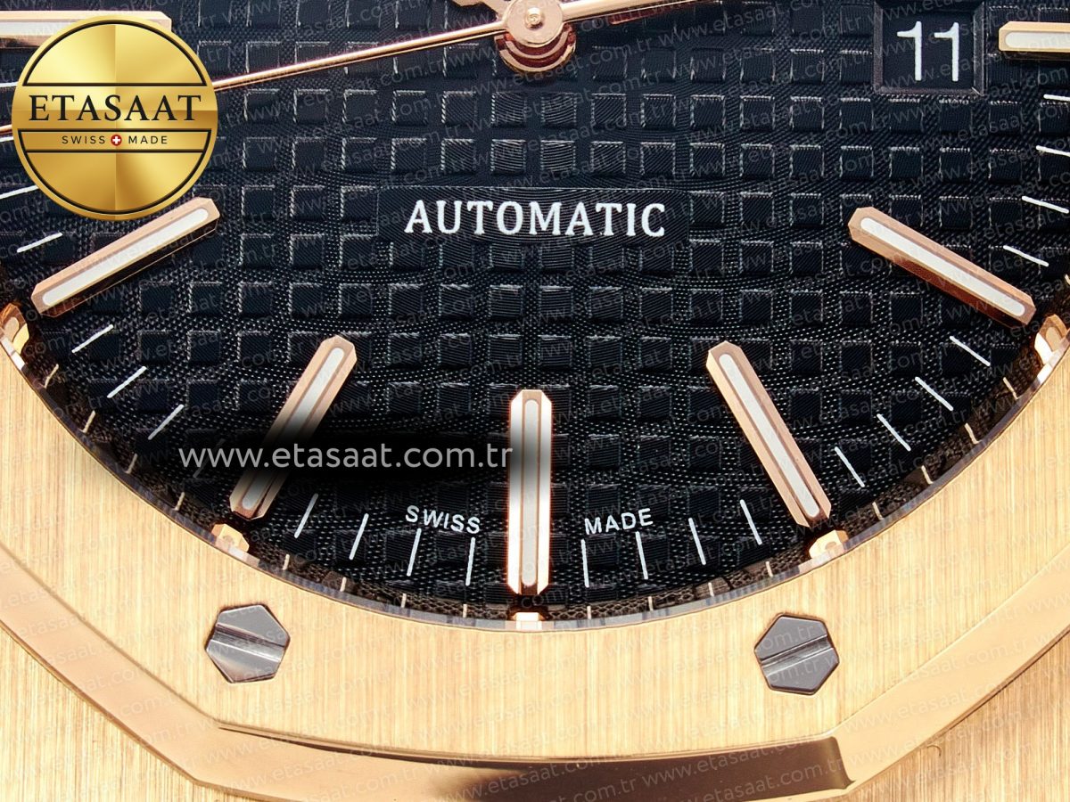 Audemars Piguet Royal 15400  Black Leather Strap SA3120 - Görsel 12