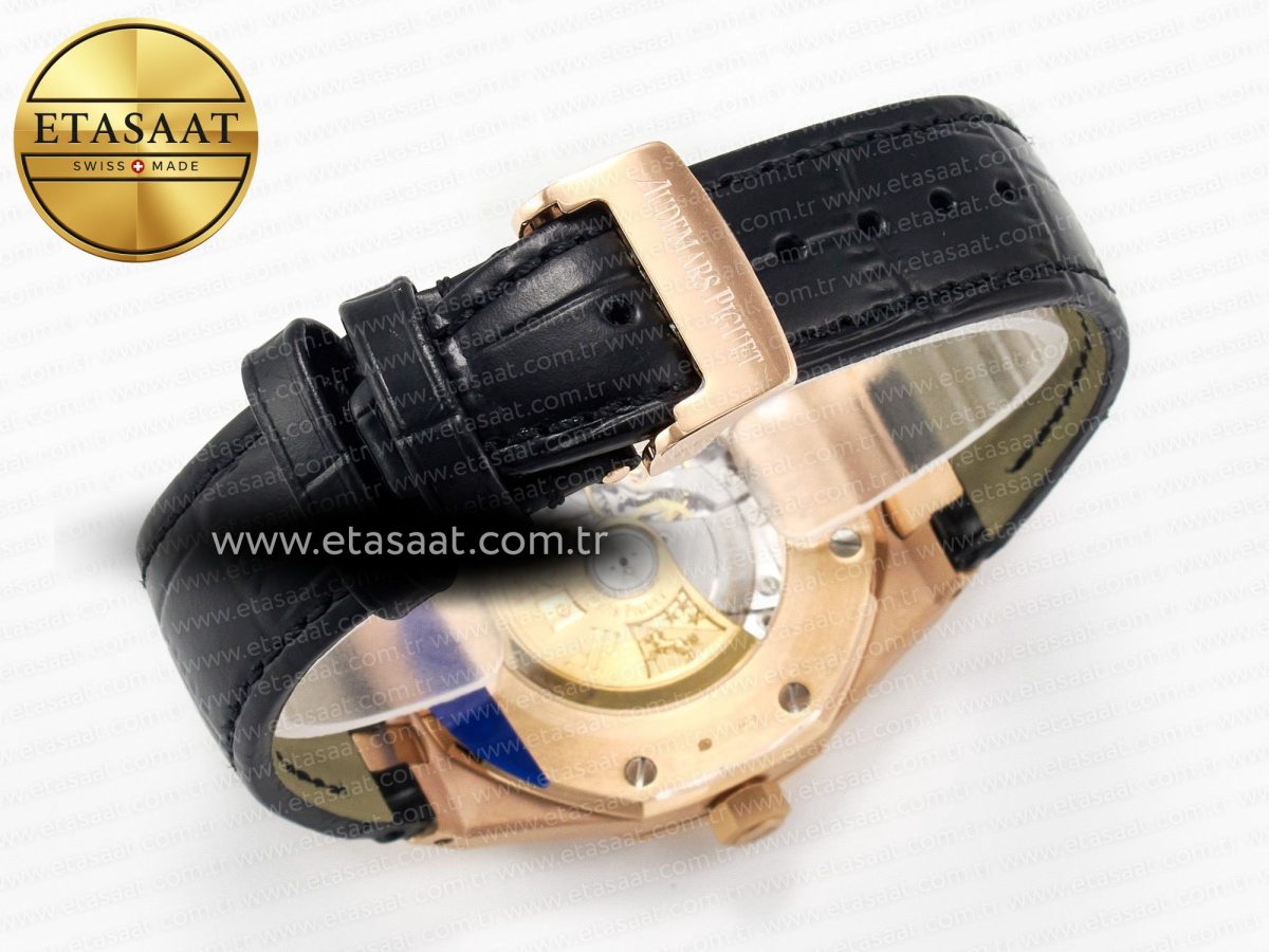 Audemars Piguet Royal 15400  Black Leather Strap SA3120 - Görsel 16
