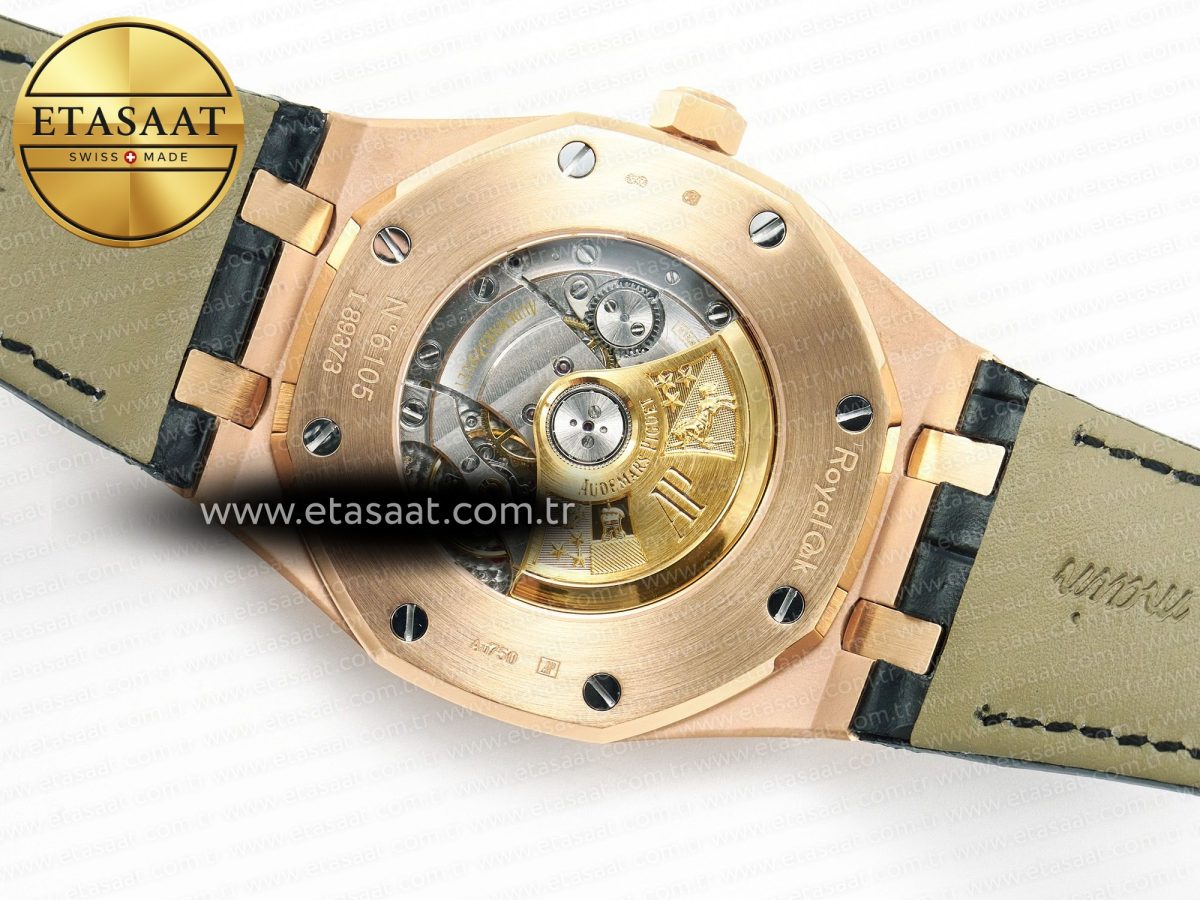 Audemars Piguet Royal 15400  Black Leather Strap SA3120 - Görsel 18