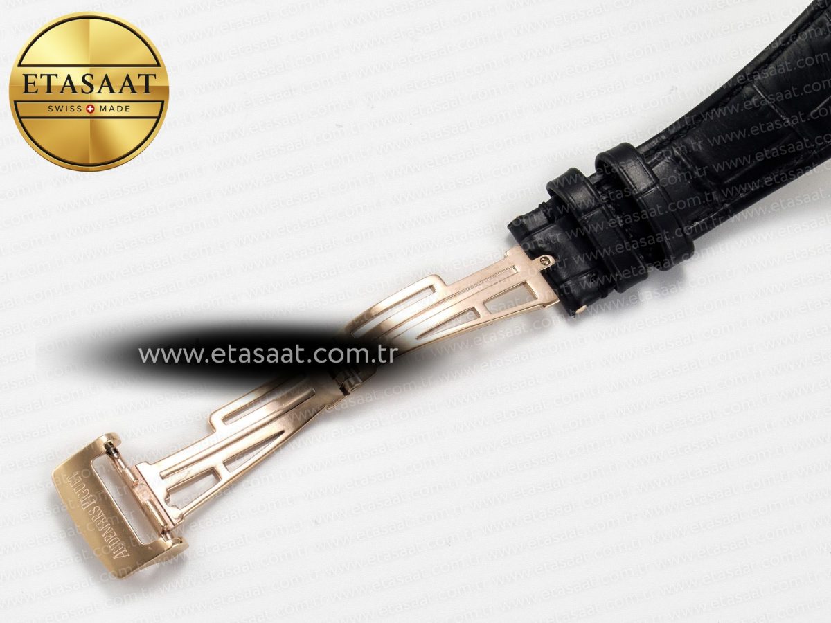 Audemars Piguet Royal 15400  Black Leather Strap SA3120 - Görsel 22