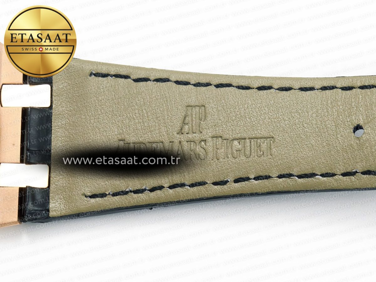Audemars Piguet Royal 15400  Black Leather Strap SA3120 - Görsel 27
