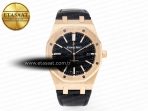 Audemars Piguet Royal 15400  Black Leather Strap SA3120 - Görsel 3