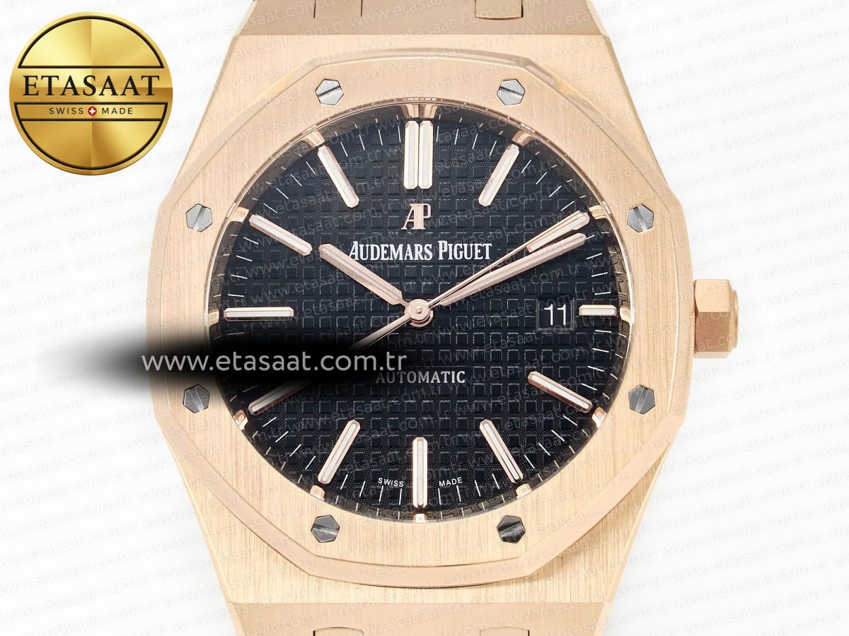 Audemars Piguet Royal 15400  Black Leather Strap SA3120 - Görsel 4
