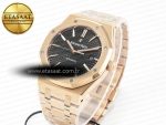 Royal Oak 41mm 15400 RG ZF 1:1 Best Edition Black Textured Dial on RG Bracelet V2 SA3120 Super Clone