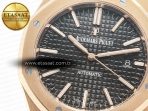 Royal Oak 41mm 15400 RG ZF 1:1 Best Edition Black Textured Dial on RG Bracelet V2 SA3120 Super Clone - Görsel 10