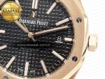 Royal Oak 41mm 15400 RG ZF 1:1 Best Edition Black Textured Dial on RG Bracelet V2 SA3120 Super Clone - Görsel 12