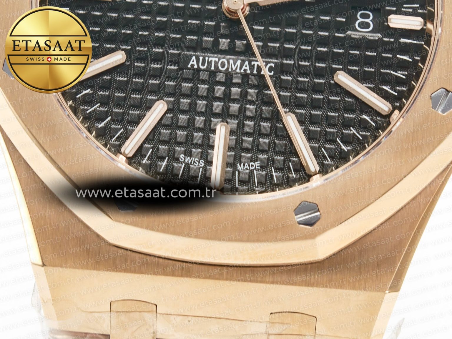 Royal Oak 41mm 15400 RG ZF 1:1 Best Edition Black Textured Dial on RG Bracelet V2 SA3120 Super Clone - Görsel 13