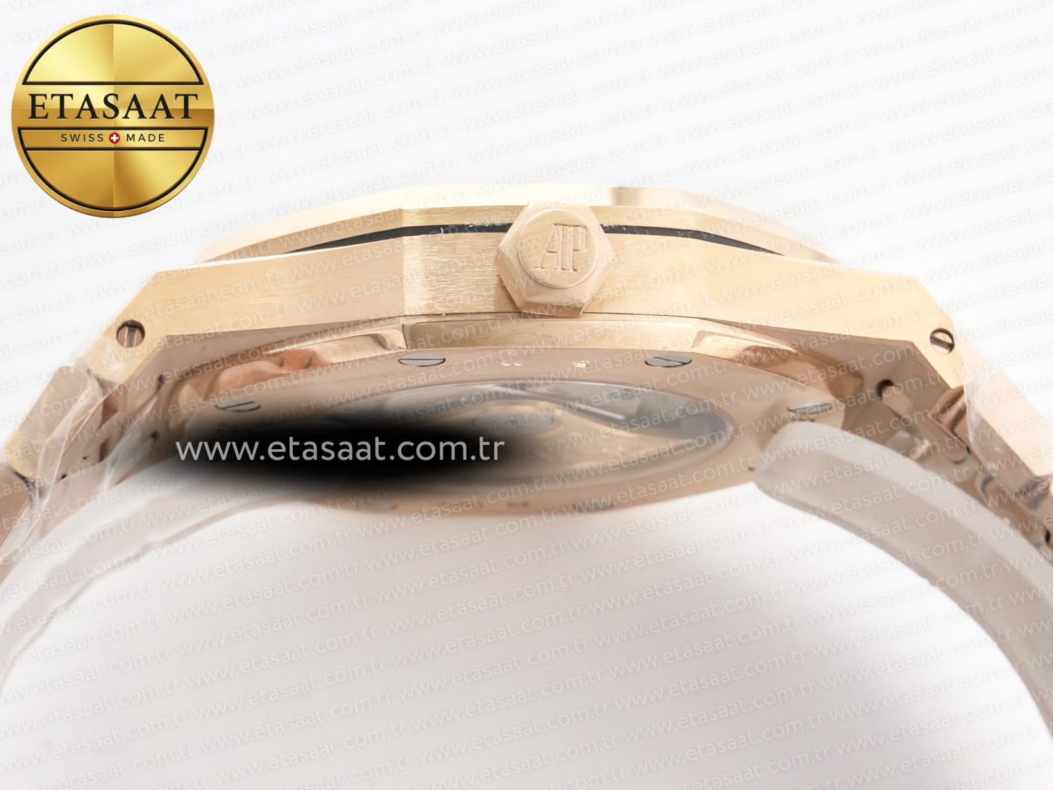 Royal Oak 41mm 15400 RG ZF 1:1 Best Edition Black Textured Dial on RG Bracelet V2 SA3120 Super Clone - Görsel 15