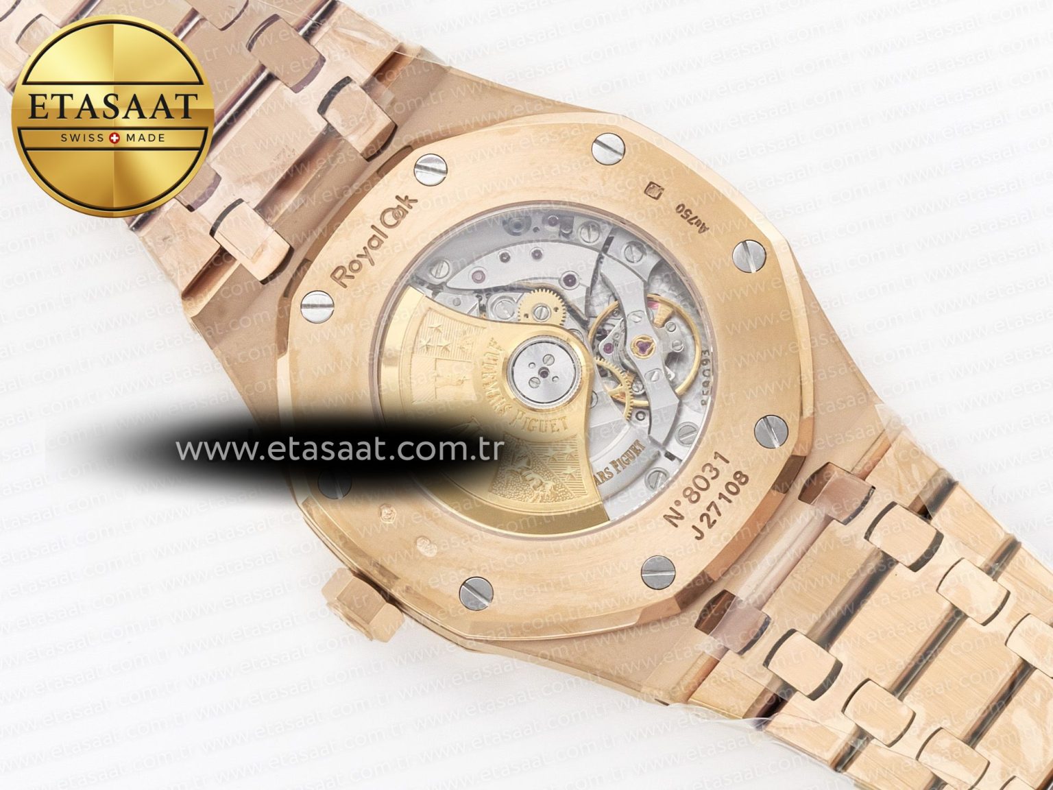 Royal Oak 41mm 15400 RG ZF 1:1 Best Edition Black Textured Dial on RG Bracelet V2 SA3120 Super Clone - Görsel 17