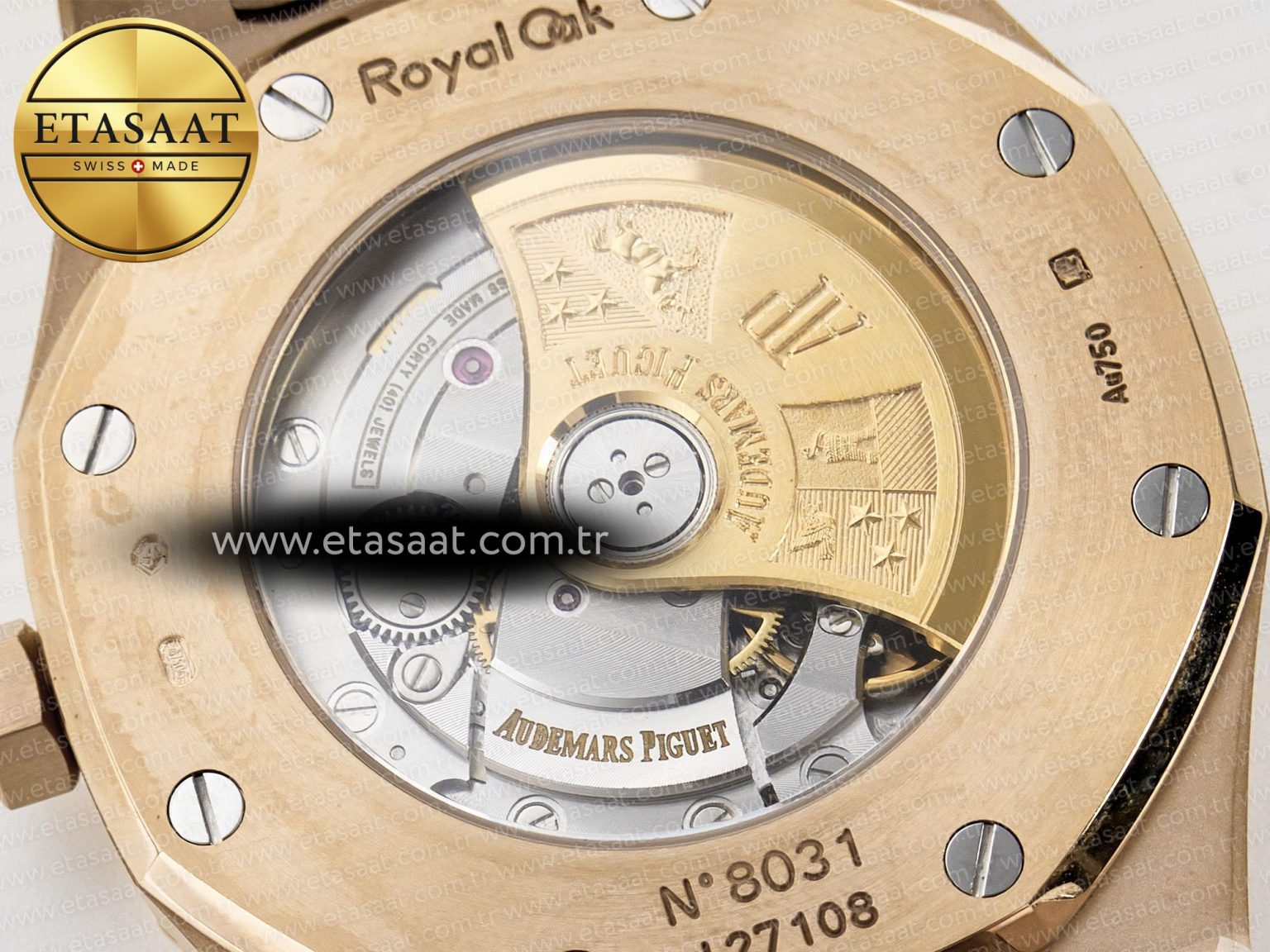 Royal Oak 41mm 15400 RG ZF 1:1 Best Edition Black Textured Dial on RG Bracelet V2 SA3120 Super Clone - Görsel 19