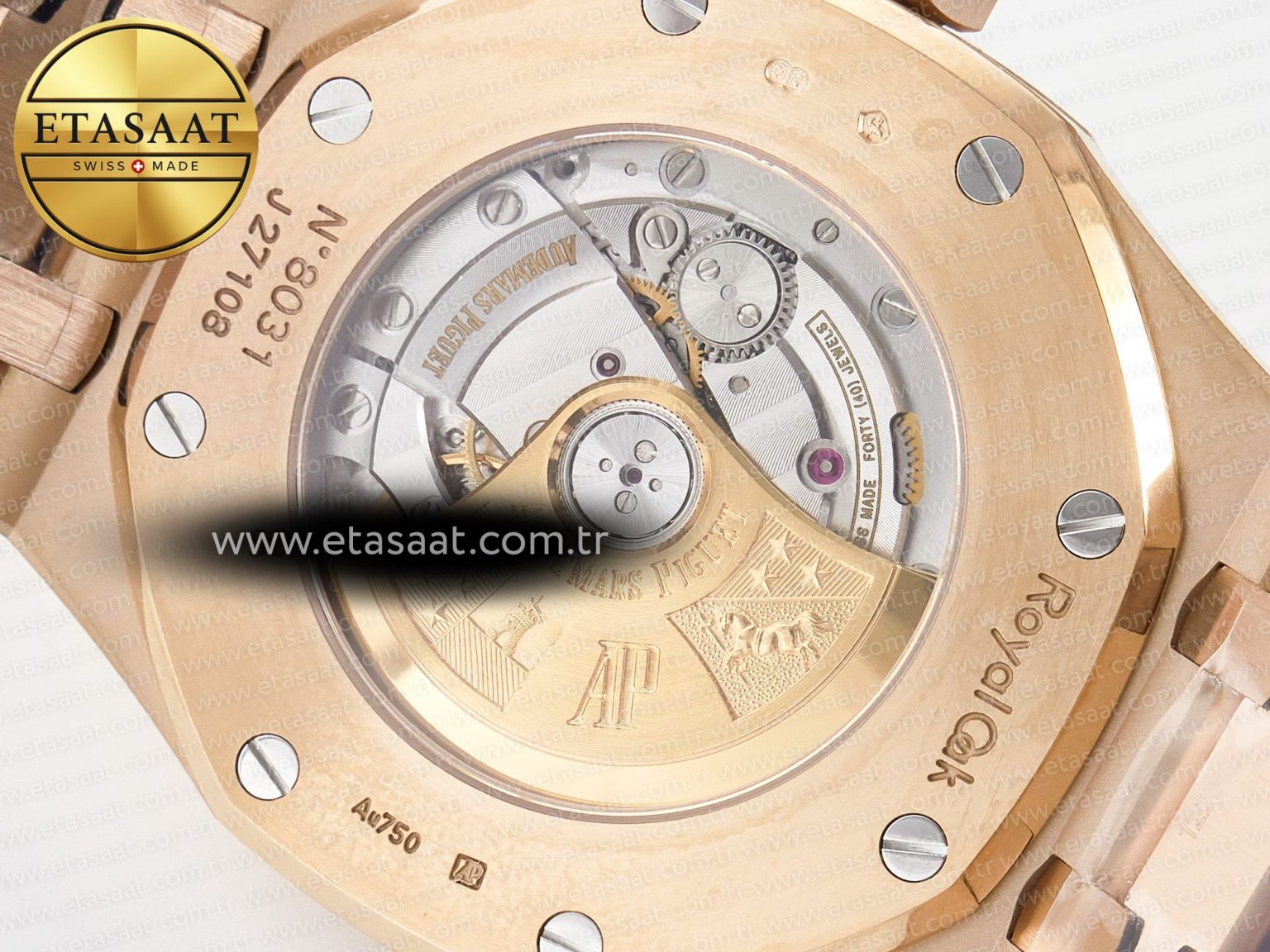 Royal Oak 41mm 15400 RG ZF 1:1 Best Edition Black Textured Dial on RG Bracelet V2 SA3120 Super Clone - Görsel 21