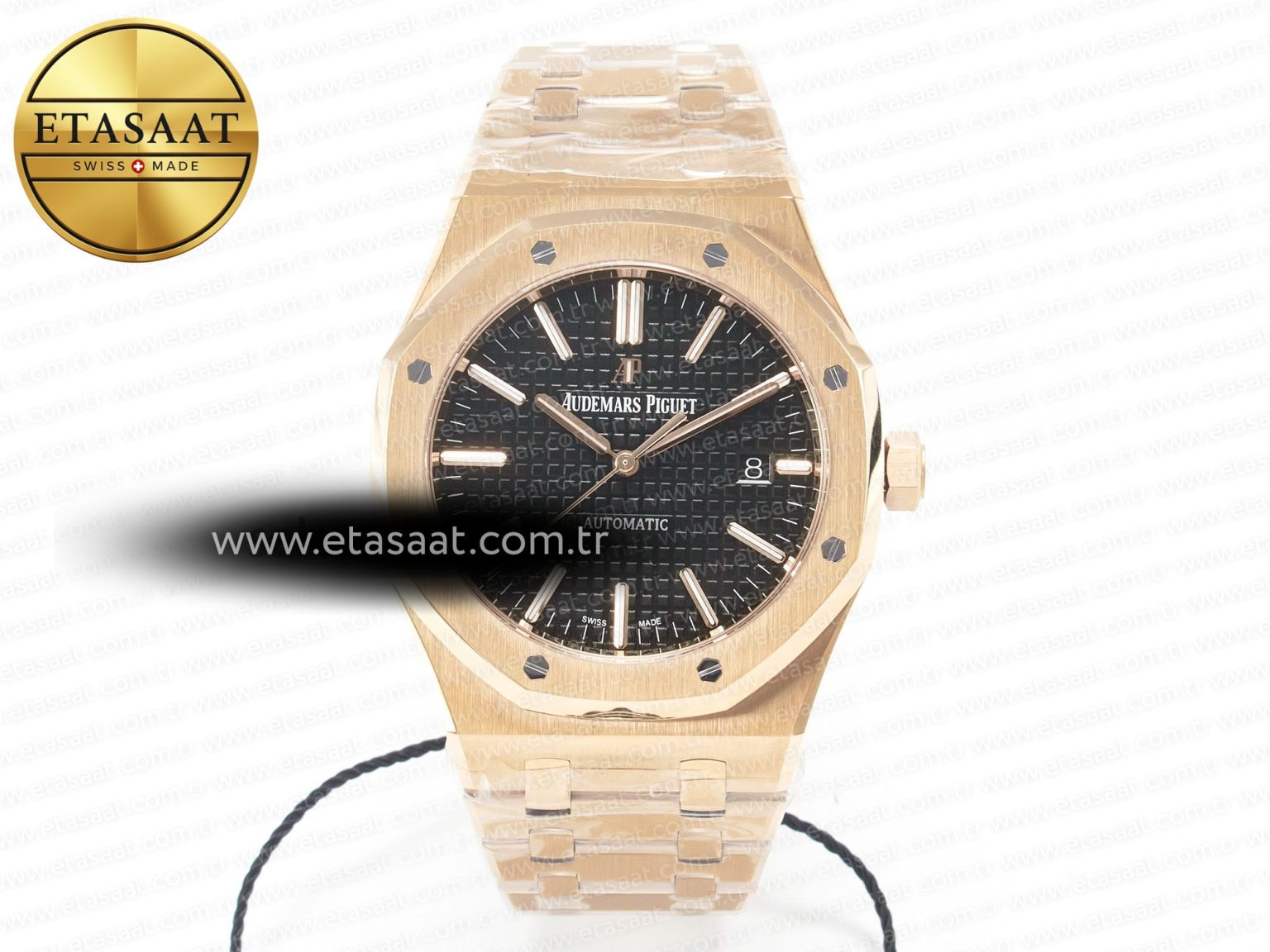 Royal Oak 41mm 15400 RG ZF 1:1 Best Edition Black Textured Dial on RG Bracelet V2 SA3120 Super Clone - Görsel 3