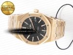 Royal Oak 41mm 15400 RG ZF 1:1 Best Edition Black Textured Dial on RG Bracelet V2 SA3120 Super Clone - Görsel 9